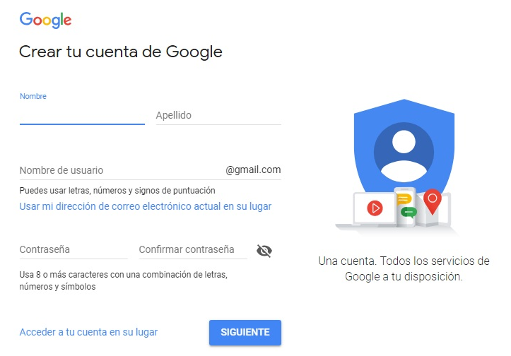 Cómo crear una cuenta de Google